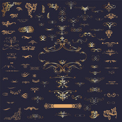 Wall Mural - mega collection of vector flourishes, ornaments and calligraphic elements for design