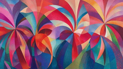 Wall Mural - Abstract colorful artwork, vibrant design, textured background, website banner