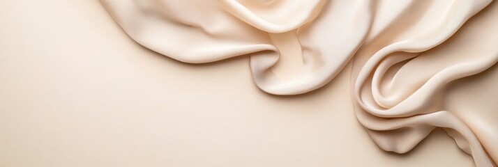Leinwandbilder - Softly draping silk fabrics create an elegant atmosphere against a neutral background with subtle lighting for added warmth. Generative AI