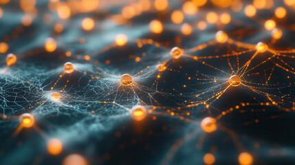 A visually stunning abstract background of water droplets forming intricate web-like patterns, scattered across a slightly textured surface