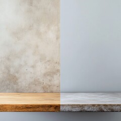 Poster - Comparison of a dusty furniture surface and a clean shiny surface highlighting the importance of regular cleaning practices. Generative AI