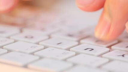 Close up of a programmer hands typing rapidly on a keyboard, showcasing the software development process coding, optimizing algorithms, and building web applications for digital platforms. 