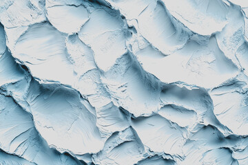 Wall Mural - Close up view of a textured white wall with a contrasting blue background color