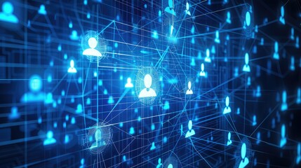 Glowing social network in digital space