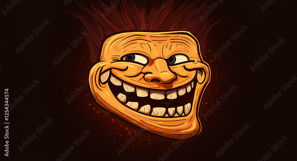 Trollface First Design troll face vector illustration for logo or design Stock Illustration ...