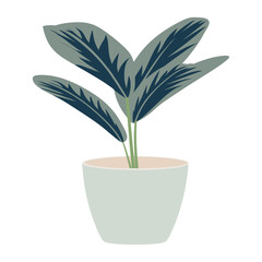 Sticker - Potted indoor plant illustration minimalist flower vector