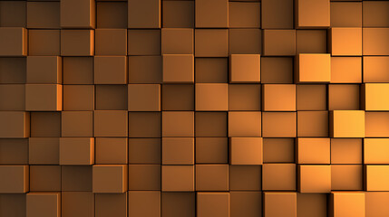 Canvas Print - Brown Wooden Cubes Wall Texture