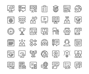 Aufkleber - Digital learning icons. Outline symbols collection. Premium vector line icons set
