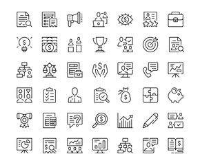 Aufkleber - Business consulting icons. Outline symbols collection. Premium vector line icons set