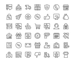 Poster - online shopping icons. outline symbols collection. premium vector line icons set