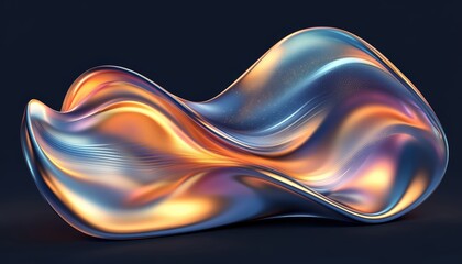Poster - Abstract Liquid Shapes Flowing in Dynamic Metal-Inspired Design with Glowing Colors and Smooth Transition Effects