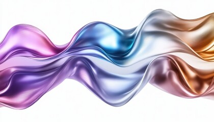 Poster - Abstract Fluid Shapes with Flowing Metallic Appearance in Soft Pastel Colors Creating a Vibrant and Dynamic Aesthetic Suitable for Various Designs