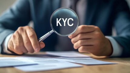 Poster - A professional examining documents with a magnifying glass, highlighting the 