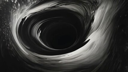 Poster - Abstract Vortex: A Monochromatic Swirl of Darkness and Light