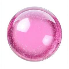Poster - isolated shiny pink bubble with bubbles floating inside on a white background perfect for creative a
