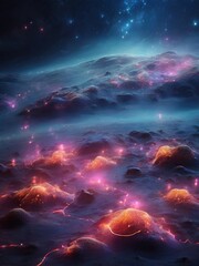 Wall Mural - northern lights in the space