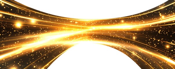 Poster - Radiant Golden Light Rays with Glowing White Lines on a Bright Background for Creative and Inspirational Use in Design Projects