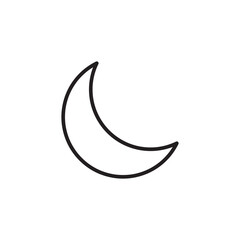 Poster - Crescent, moon, night icon.vector flat black linear illustration for web and app..eps