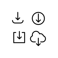 Poster - Download icon set. Vector simple linear illustration for web and app..eps