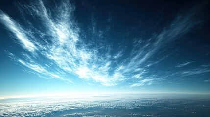 Poster - Subtle Stratus Clouds Fading Into The Distant Horizon Over A Serene Blue Sky at Twilight