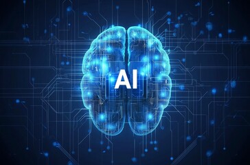 Poster - Exploring AI Innovations in Brain Technology Digital Space Infographic Futuristic Technology