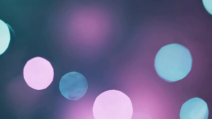 Poster - Blurred bokeh lights in blue and pink, abstract background. Creative lighting concept