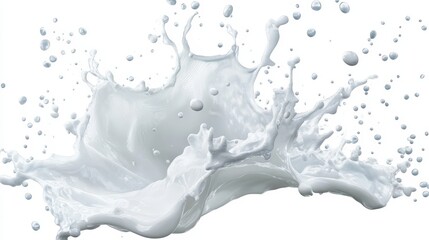 Poster - Stunning White Foam Explosion Splashing in the Air Captured in Perfect Detail with Soft Edges and Vibrant Contrast for Creative Projects