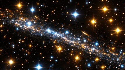Wall Mural - Cosmic nebula shines, stars burst, dark space backdrop, celestial art