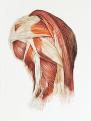 Poster - Muscular system anatomy illustration showcasing detailed muscle fibers and their arrangement in human anatomy. Generative AI