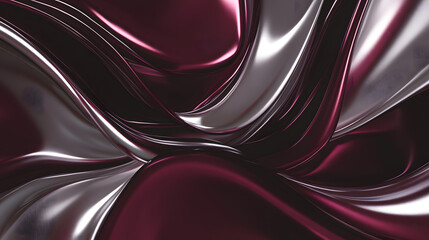 Poster - Close up of red and silver fabric with tulips creating a vibrant and colorful textile composition