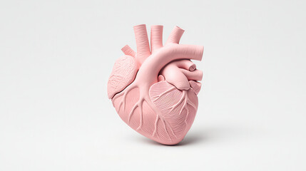 Aufkleber - close up of high quality resin heart model in soft pink color, showcasing intricate details and textures. This artistic representation evokes emotions of love and care