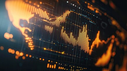Poster - Abstract Data Visualization with Charts and Graphs on Dark Background