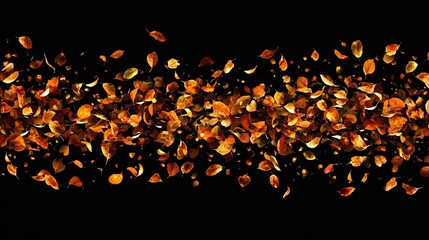 Wall Mural - Wave of falling autumn leaves forming a seamless border