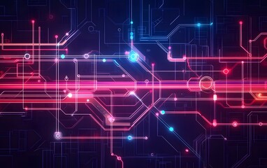 Poster - Futuristic digital background featuring vibrant lines and glowing elements, symbolizing connectivity and advanced technology in a visually striking manner.