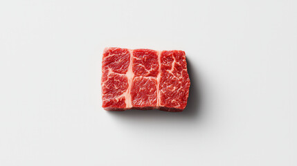 Poster - High quality Wagyu ribeye steak with deep red marbling and texture, perfect for grilling or searing. This premium cut promises rich flavor and tender experience