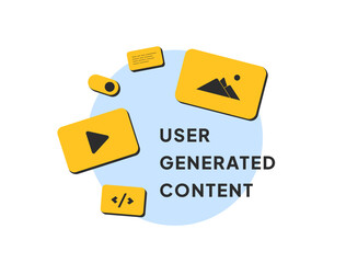 Poster - user-generated content boosting engagement through customer reviews, social media posts and brand in