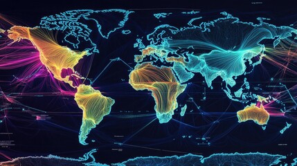 Poster - Colorful Network Visualization of Global Connectivity and Flow