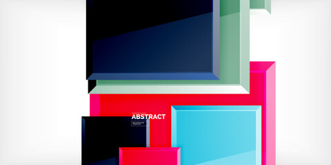 Wall Mural - shiny glossy metallic or plastic square design background. vector illustration for wallpaper, banner