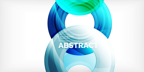 Poster - Bright colorful circles with light effects. Abstract background