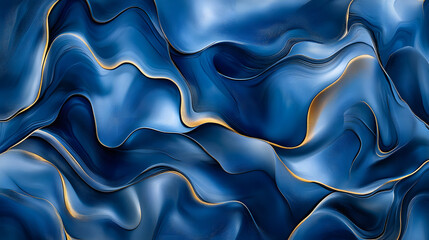 Poster - Blue and gold abstract background with celestial patterns and textures for creative use