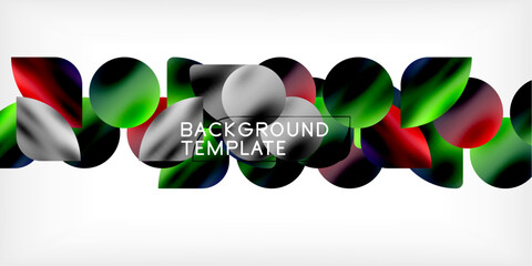 Poster - Bright circles with shadows abstract background