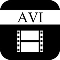 Fototapete - File icon. Format of document on computer flat symbol. AVI file sign. Audio extension graphic multimedia sign application software folder. Presentation audio design isolated on transparent background.
