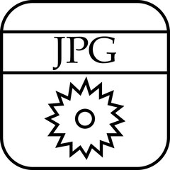 Fototapete - File icon. Format of document on computer outline symbol. JPG file sign. Audio extension graphic multimedia application software folder. Presentation audio design isolated on transparent background.