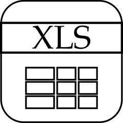 Fototapete - File icon. Format of document on computer outline symbol. XLS file sign. Audio extension graphic multimedia application software folder. Presentation audio design isolated on transparent background.