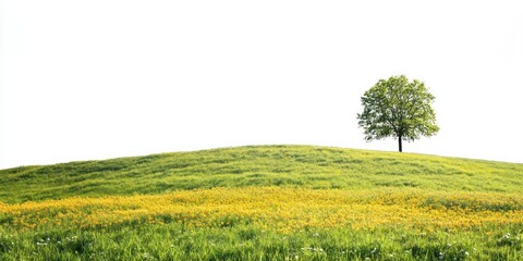 Wall Mural - Hilly spring fields landscape nature ground.