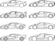 © Mazharul001 - Various Car Front and Side Views in Outline Style