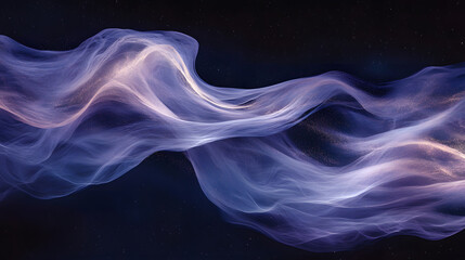 Poster - Blue and purple smoke wave swirling against a black background creating a celestial effect