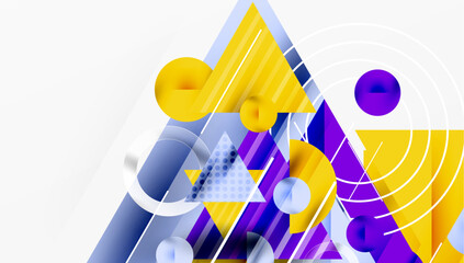 Aufkleber - Modern geometric background - overlapping triangles with smooth gradients and semi-transparency