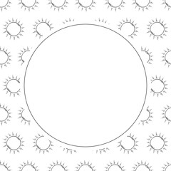 Wall Mural - weather frame. doodle weather circle frame. hand drawn weather frame background. weather background