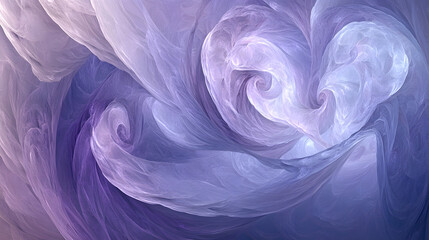 Poster - Computer screen displaying a celestial-inspired blue and purple swirl design with abstract patterns and shapes